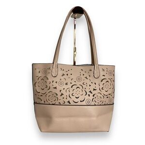 Soft Pink Laser Cut Floral Tote